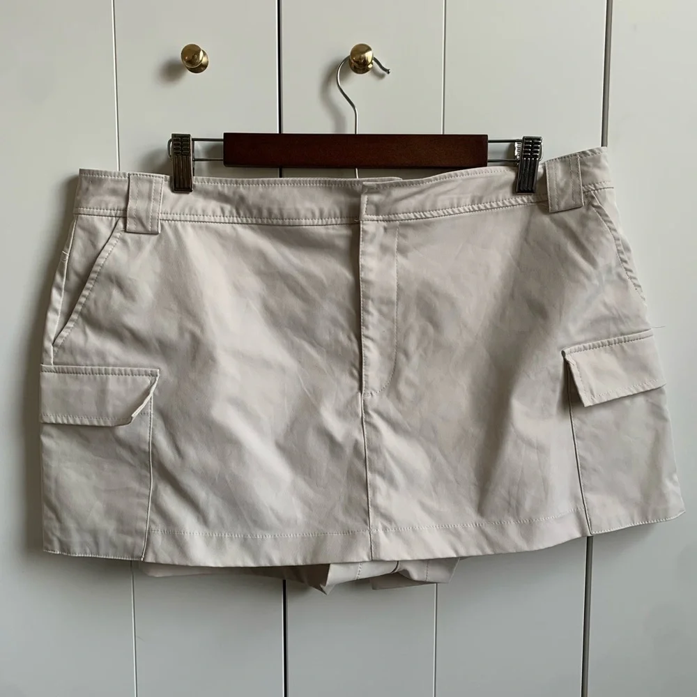 Zara‎ Women's Mini Cargo Khaki Skirt Skort Size XXL - Picture 2 of 9